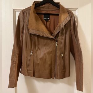 Brown leather jacket